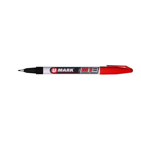 U-MARK M1 fine Line Perm. Marker Red 12/cs 10584